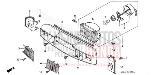 SCHEINWERFER/VORDERER HANDGRIFF DECKEL (NH50MSK/MSL) NH50MSL de 1990